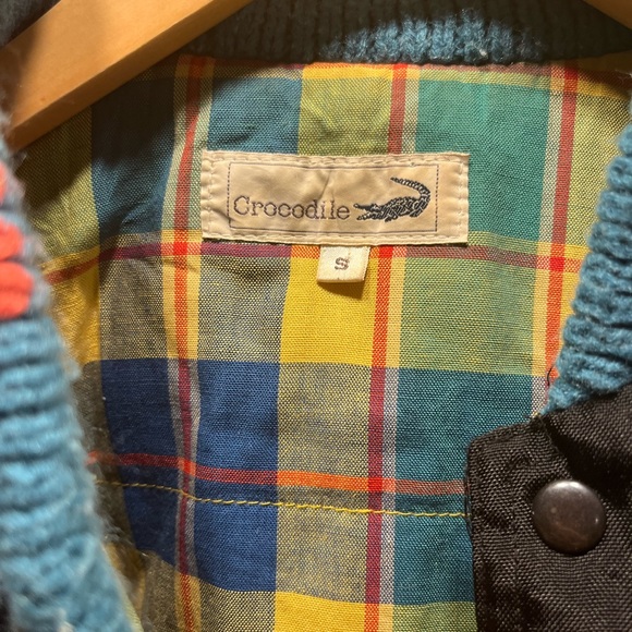 Vintage 90s Crocodile brand bomber jacket great pastel details mens small - Picture 2 of 12